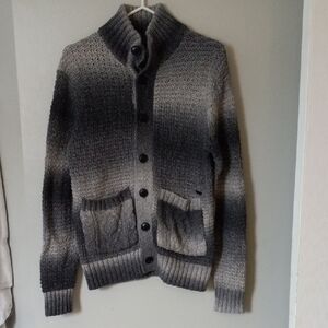 Guess Men's Black and Gray Cardigan Sweater